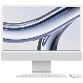 Apple iMac 24" Retina 4,5K, (MQR93) (M3, 8-ядер CPU, 8-ядер GPU, 8 ГБ, 256 ГБ SSD, 2023), Серебристый